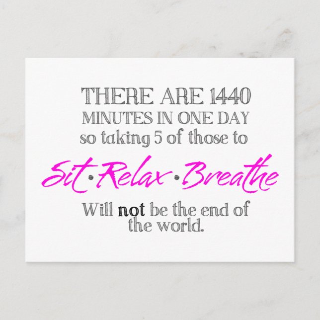 Sit-Relax-Breathe Postcard (Front)