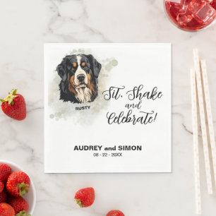 Sit, Shake & Celebrate Bernese Mountain Dog Napkin