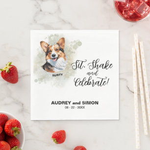Sit, Shake & Celebrate Pembroke Welsh Corgi Napkin