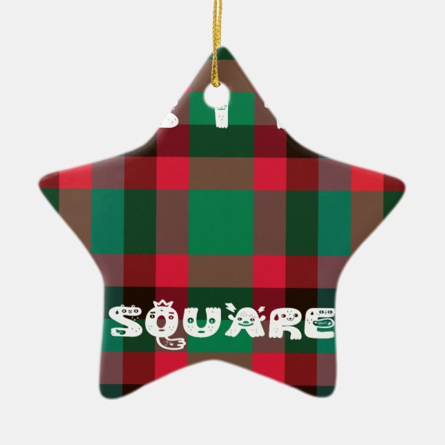 Sit Square Ceramic Tree Decoration (Front)