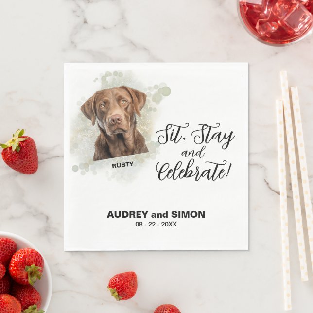 Sit, Stay & Celebrate Chesapeake Bay Retriever Napkin (Insitu)