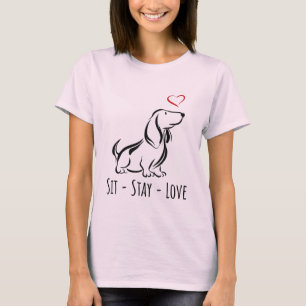 Sit-Stay-Love Basset Hound T-Shirt
