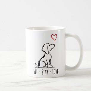 Sit-Stay-Love Beagle Coffee Mug