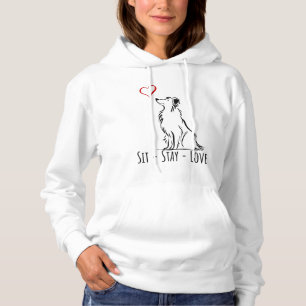 Sit-Stay-Love Border Collie Hoodie