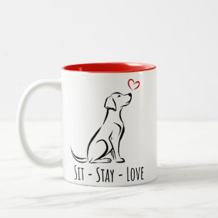 Sit-Stay-Love Labrador Two-Tone Coffee Mug