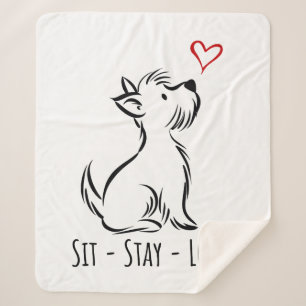 Sit-Stay-Love Westie Sherpa Blanket