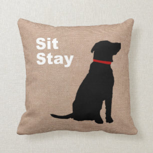Sit Stay Throw Pillow