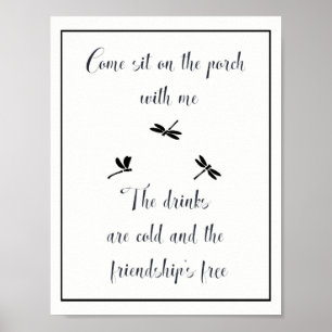 Sit with me on the Porch Summer or Beach Quote Poster