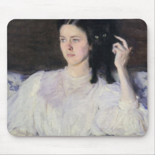 Sita and Sarita, or Young Girl with a Cat Mouse Mat