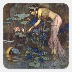 “Sita Finds Rama” by Warwick Goble Square Sticker