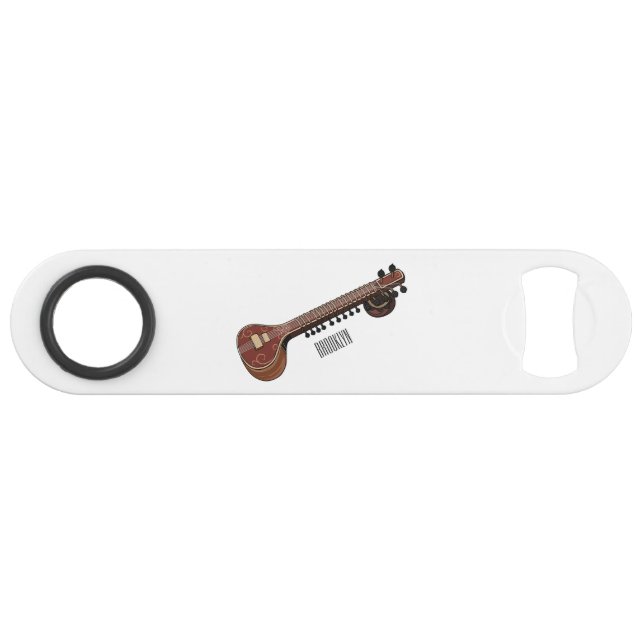 Sitar cartoon illustration (Front (Horizontal))
