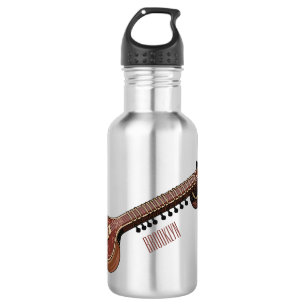 Sitar cartoon illustration 532 ml water bottle