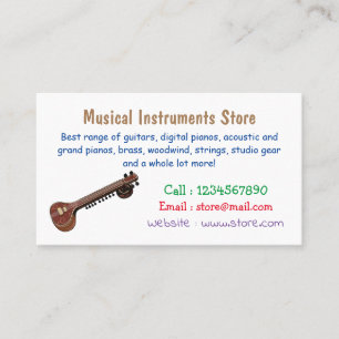 Sitar cartoon illustration business card