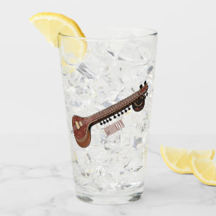 Sitar cartoon illustration glass