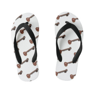 Sitar cartoon illustration kid's flip flops