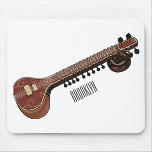 Sitar cartoon illustration mouse mat