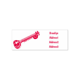 Sitar cartoon illustration self-inking stamp