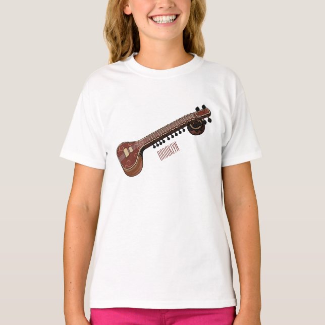 Sitar cartoon illustration T-Shirt (Front)