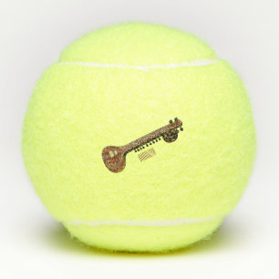 Sitar cartoon illustration tennis balls