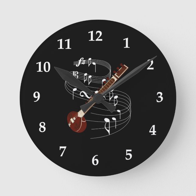 Sitar Round Clock (Front)