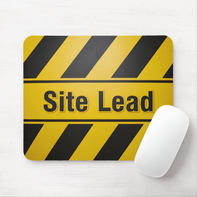 Site Lead Construction Hazard Stripe Mouse Mat (With Mouse)