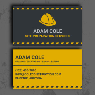 Site Preparation Services Professional Business Card
