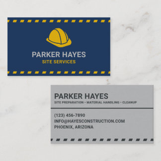 Site Services Hardhat Dark Blue Business Card