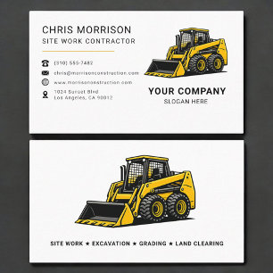 Site Work Contractor Construction Business Card