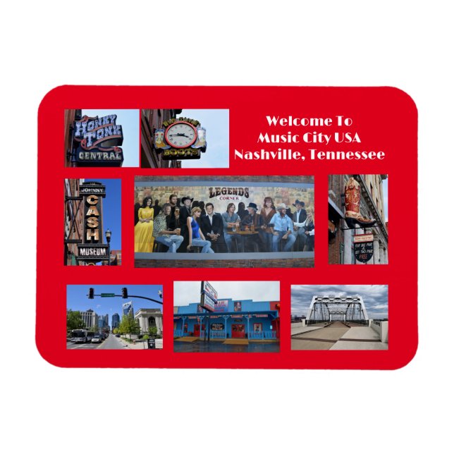 Sites to see at Nashville, Tennessee magnet (Horizontal)