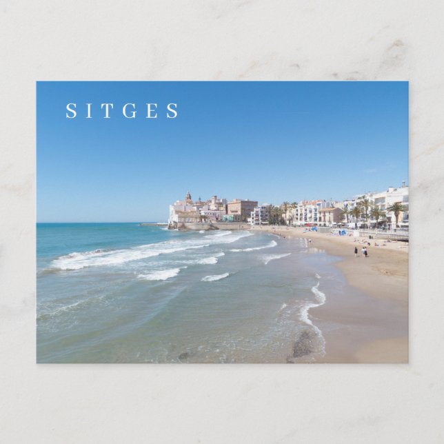 Sitges beach view postcard (Front)