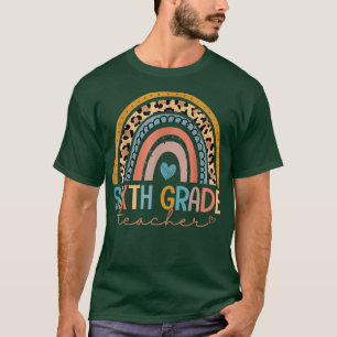 Sith Grade Teacher Funny Leopard Rainbow Back To S T-Shirt