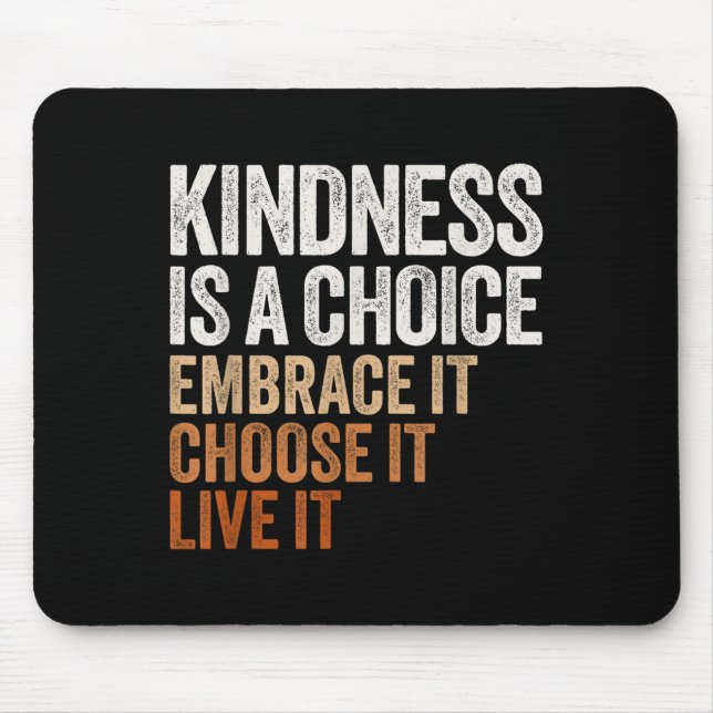 Sitive Message Retro Kindness Vintage Motivational Mouse Mat (Front)