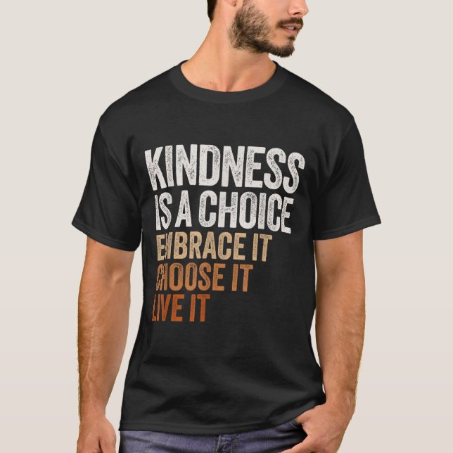 Sitive Message Retro Kindness Vintage Motivational T-Shirt (Front)