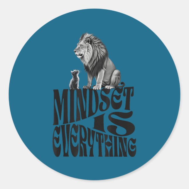 Sitive Mindset Everything Insrational Motivational Classic Round Sticker (Front)