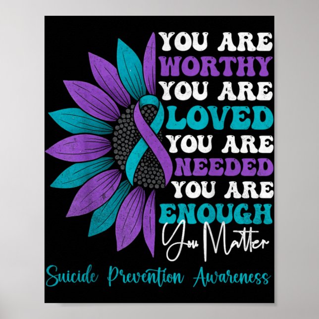 Sitive Motivational Suprt Suicide Prevention Aware Poster (Front)