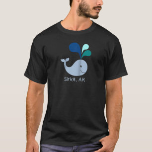Sitka Alaska Cute Whale Lover Cartoon Raglan Baseb T-Shirt