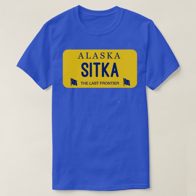 Sitka Alaska License Plate City Name T-Shirt (Design Front)