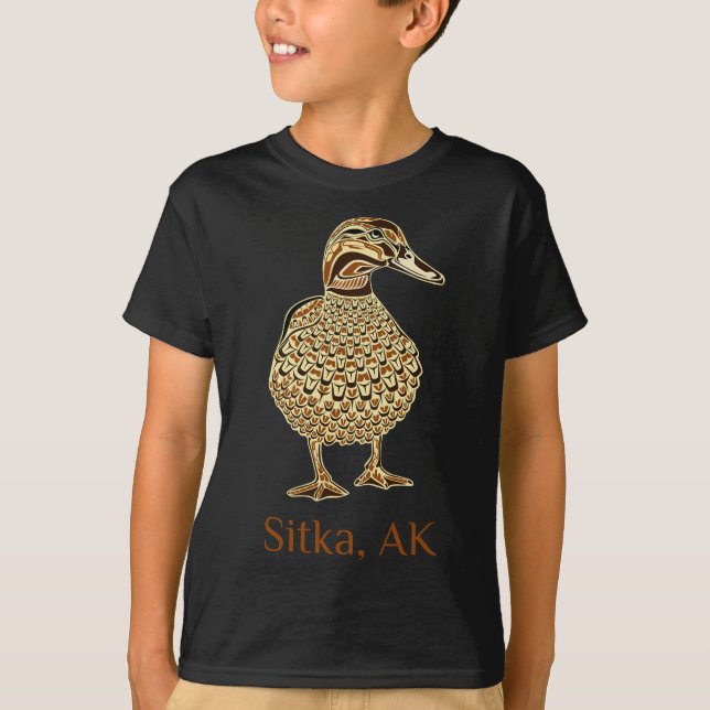 Sitka Alaska Mallard Duck Bird Lover Native Americ T-Shirt (Front)