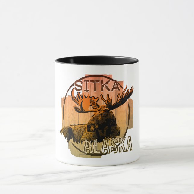Sitka Alaska orange moose mug (Center)