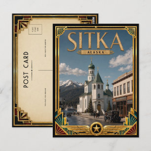 Sitka Alaska Vintage Art Deco Golden Age P Postcard
