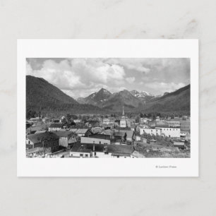 Sitka, Alaska with Three Sisters in Background Postcard