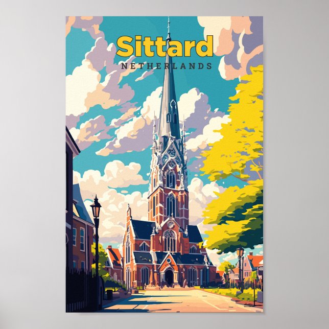 Sittard Netherlands Travel Art Vintage Poster (Front)