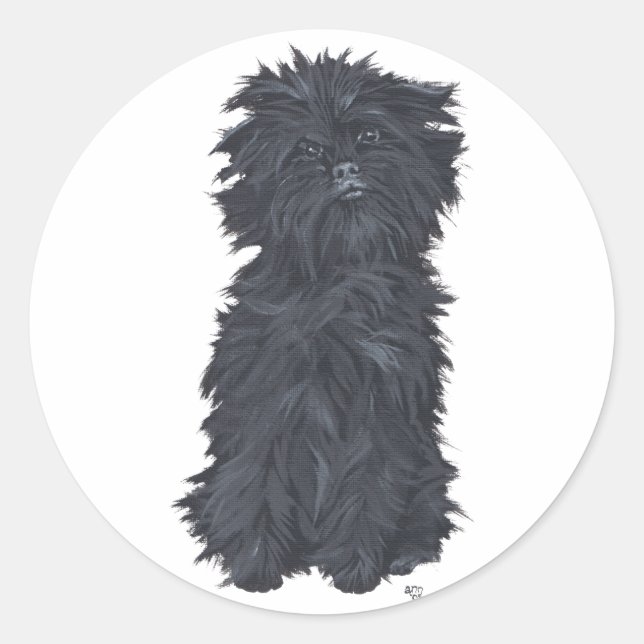 Sitting Affenpinscher Classic Round Sticker (Front)