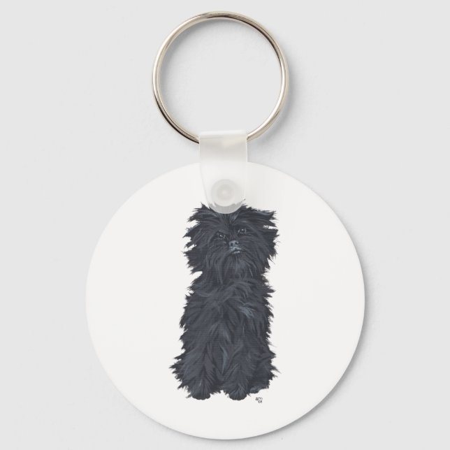 Sitting Affenpinscher Key Ring (Front)