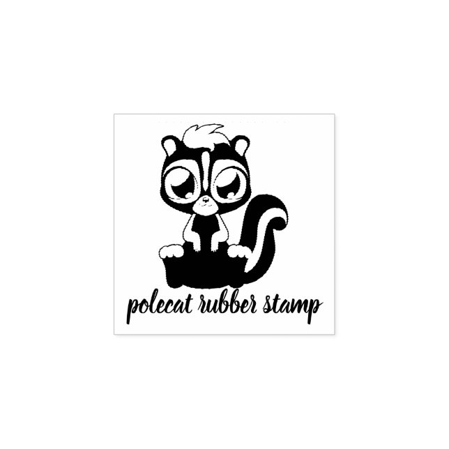 Sitting Baby Skunk Rubber Stamp (Imprint)