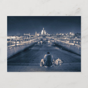 Sitting before St. Paul's Cathedral, London Postcard