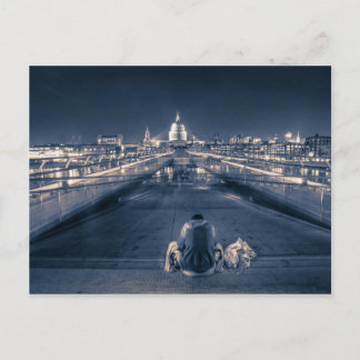 Sitting before St. Paul's Cathedral, London Postcard