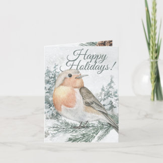 Sitting Bird Winter Card
