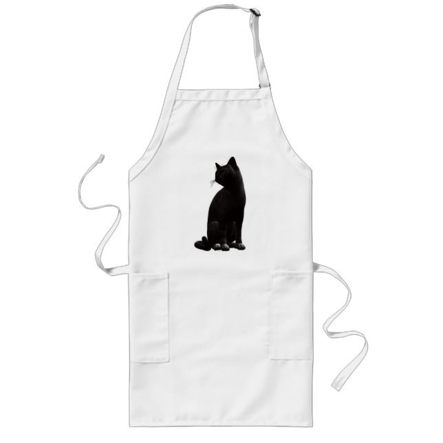 Sitting Black Cat Apron (Front)
