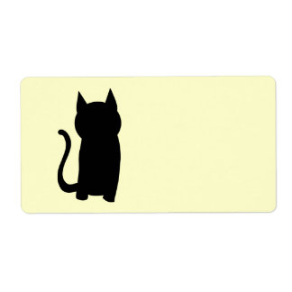 Sitting Black Cat Silhouette.